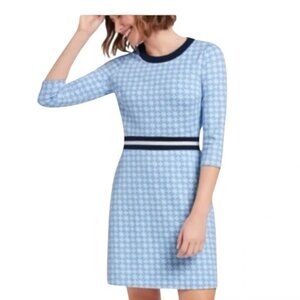 Draper James Blue and White Honeycomb Presley Dress 2X